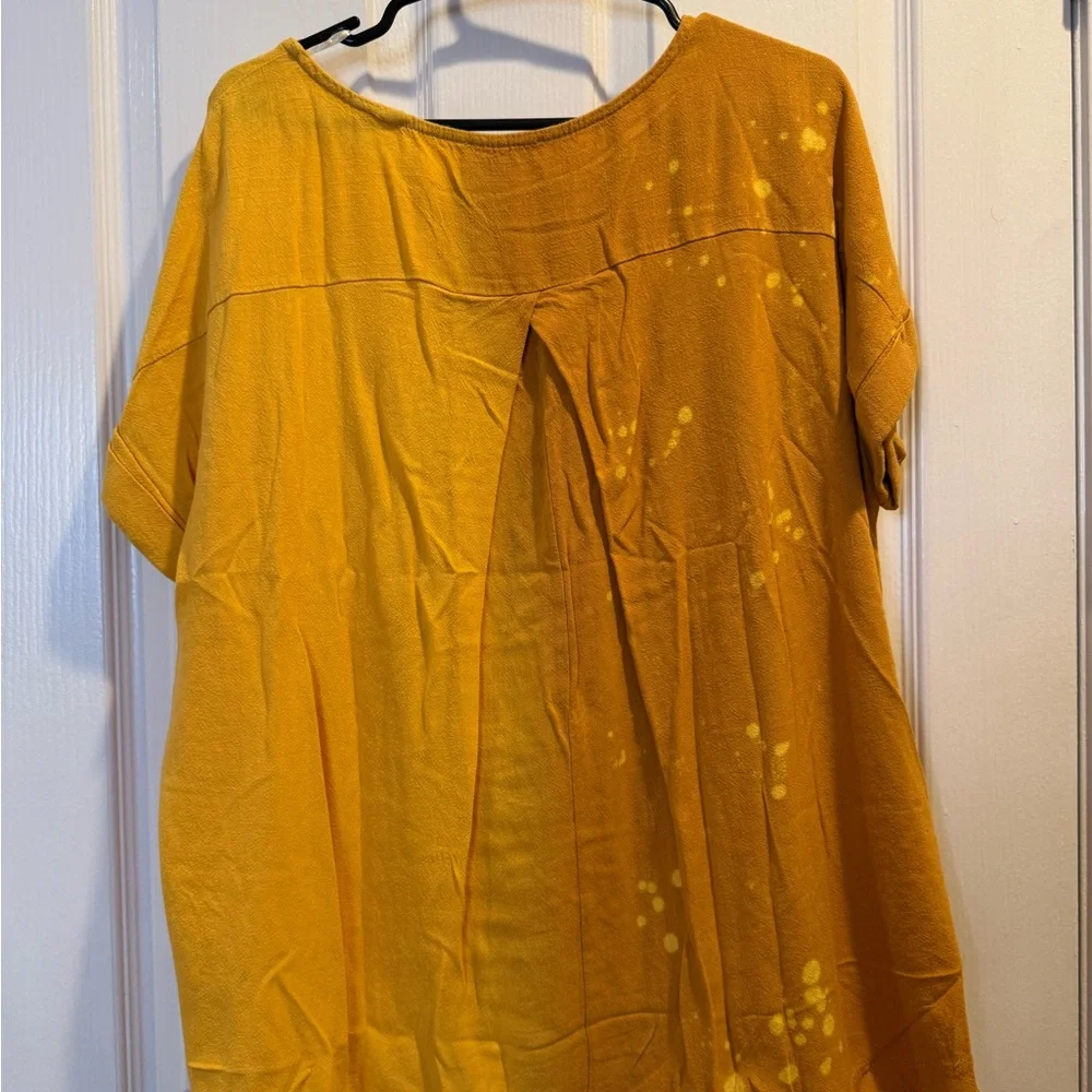 NWT Umgee Ombre Yellow/Orange Frayed Bottom T Shirt Women’s Size S - Picture 4 of 4